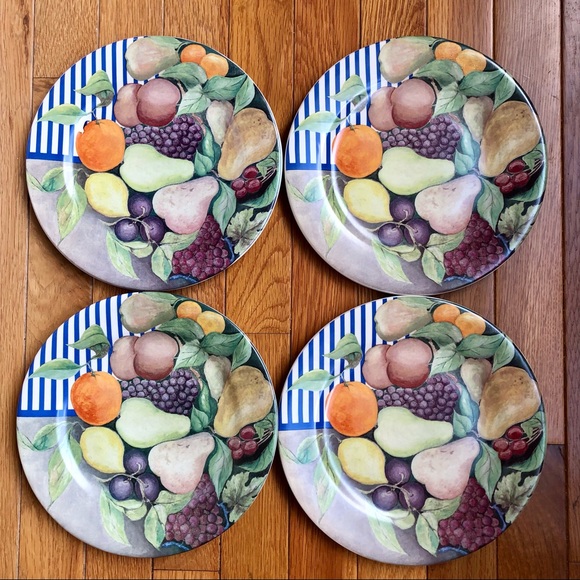 4 LA RONDE DES FRUITS Plates LunchSalad Desserts